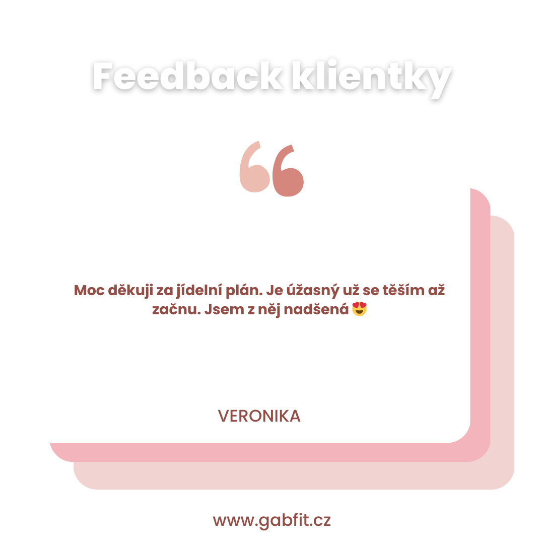 Ohlas klientky na jídelníček