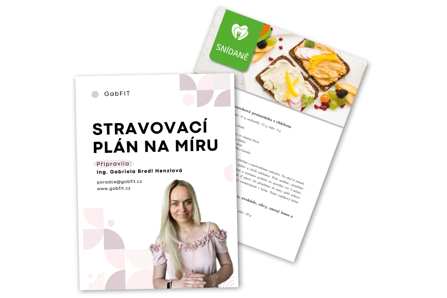 Mockup – obsah stravovacího plánu na míru